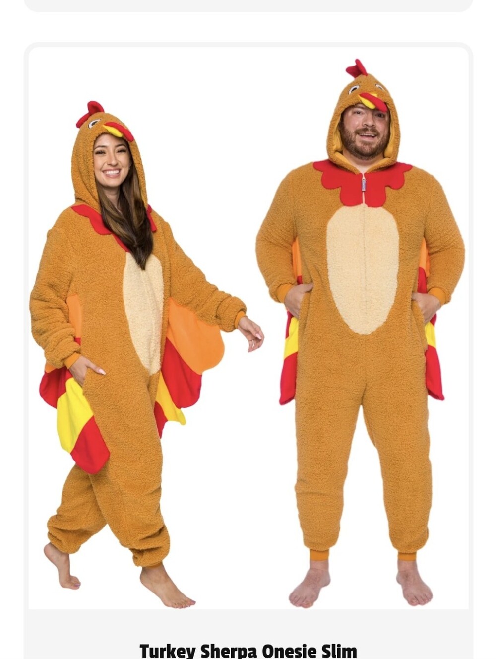Brown Turkey Sherpa Costume Onesie